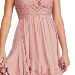 Free People “Adella” Pink Lace Dress